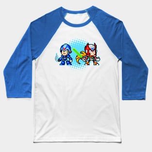 Mega Man X and Zero Pixel Baseball T-Shirt